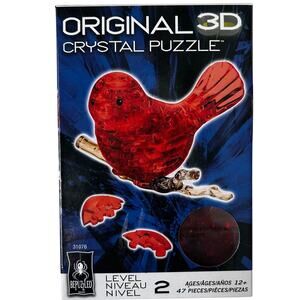 Bepuzzled Red Bird on Branch 3D Crystal Puzzle Level 2 NEW